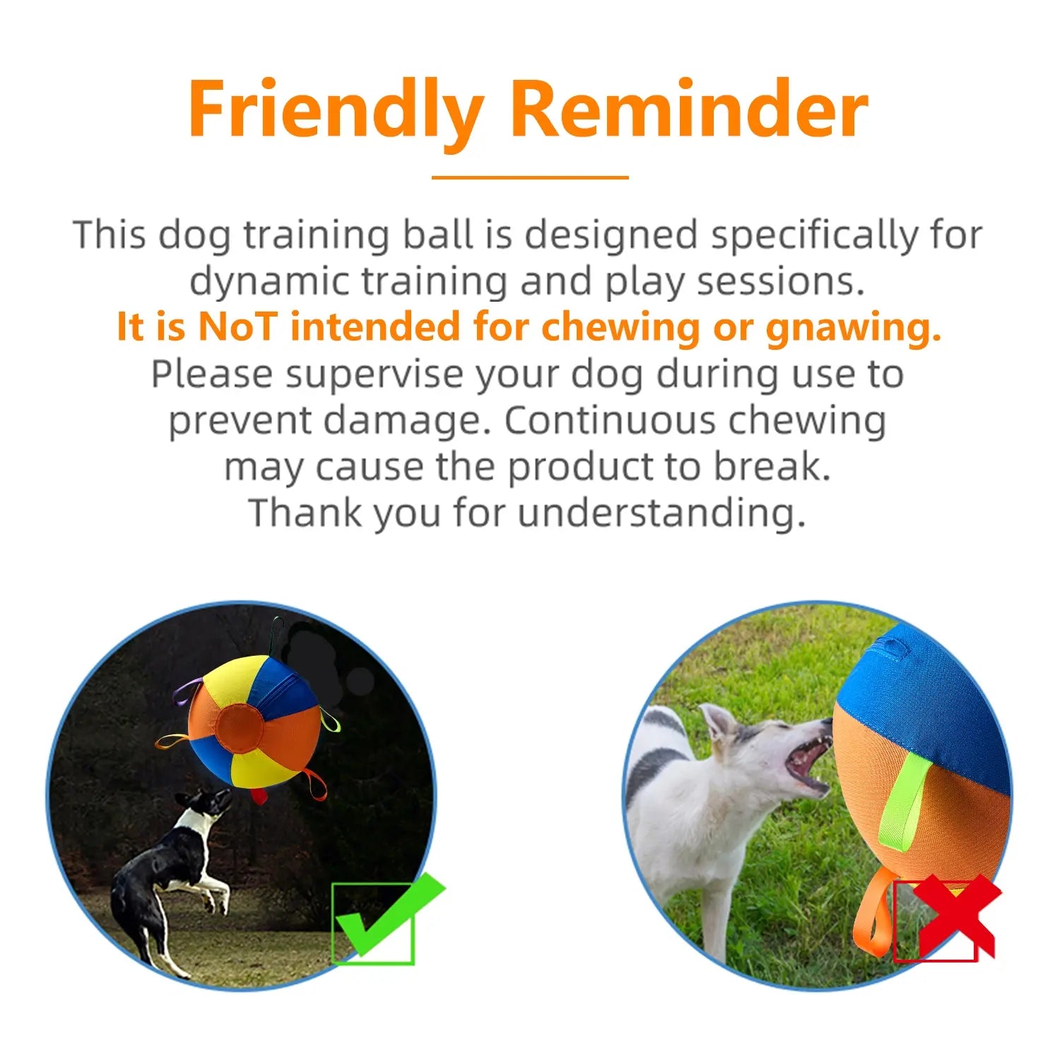 Dog Training Toy Ball with Handle, Border Collie Pet Toys, Interactive Fetching Game for Dogs, Durable Rubber Material